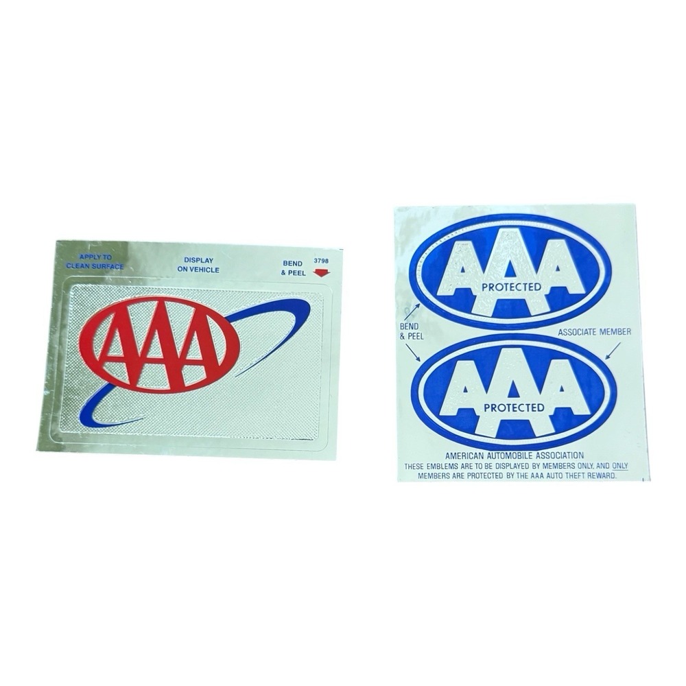 Vintage AAA Automobile Association Window Decals Auto Theft Reward NOS Lot